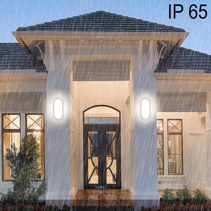 LAMPADA LED DA PARETE APPLIQUE OVALE 12W LUCE FREDDA 6000K INTERNI ESTERNI FC103