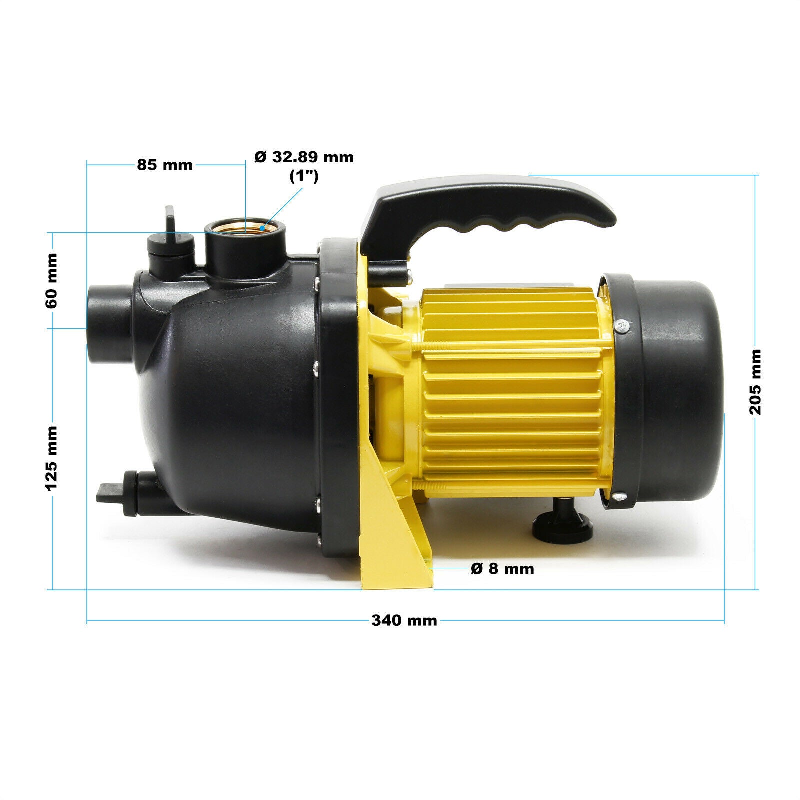 Pompa da giardino 3800 litri all'ora Pompa dell'acqua da 1200 watt Pompa dell'acqua piovana da laghetto da 48 m 16_0002458