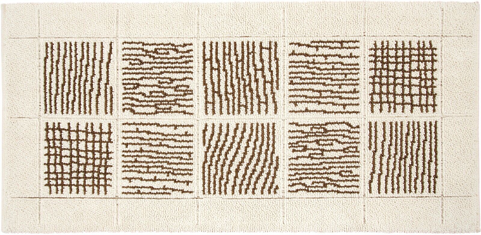 Tappeto Scendiletto Camera Bagno 65x140 cm Shaggy Puro Cotone Assorbente Antiscivolo Beige