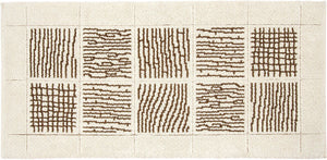 Tappeto Scendiletto Camera Bagno 65x140 cm Shaggy Puro Cotone Assorbente Antiscivolo Beige