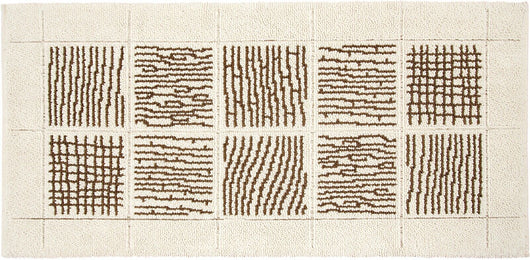 Tappeto Scendiletto Camera Bagno 65x140 cm Shaggy Puro Cotone Assorbente Antiscivolo Beige