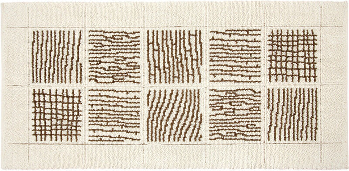 Tappeto Scendiletto Camera Bagno 65x140 cm Shaggy Puro Cotone Assorbente Antiscivolo Beige