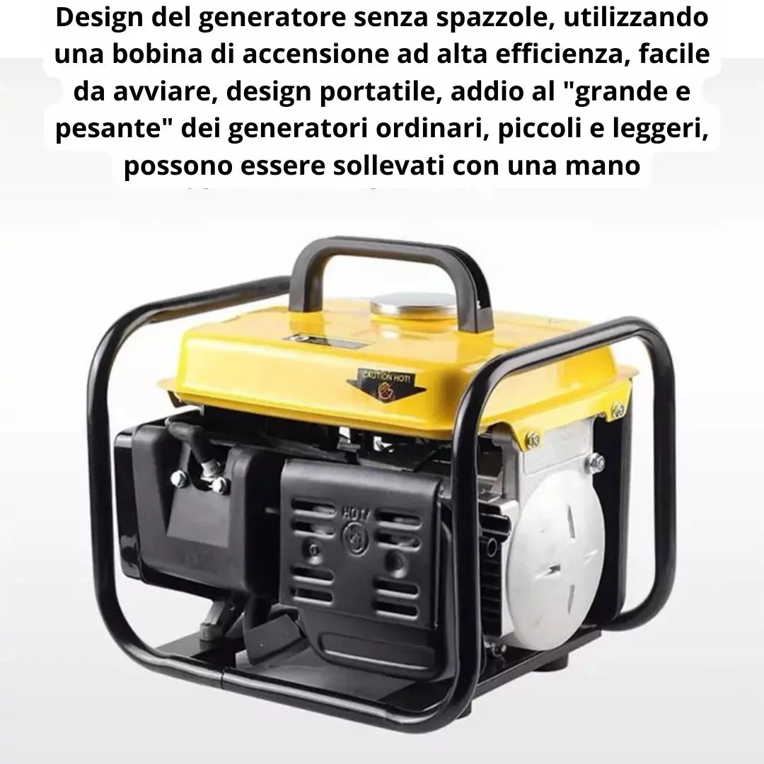 Generatore di Corrente Portatile, Potenza del Motore 1.5 KW, 2 Tempi Silenziato