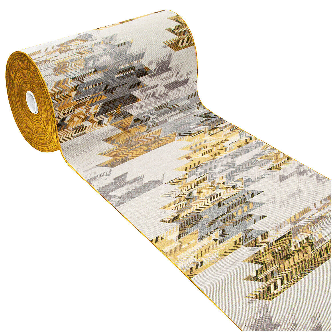 Tappeto Cucina Etnico 54x140 Cm Moderno Passatoia Antiscivolo Tessuto Gobelin Lavabile Giallo