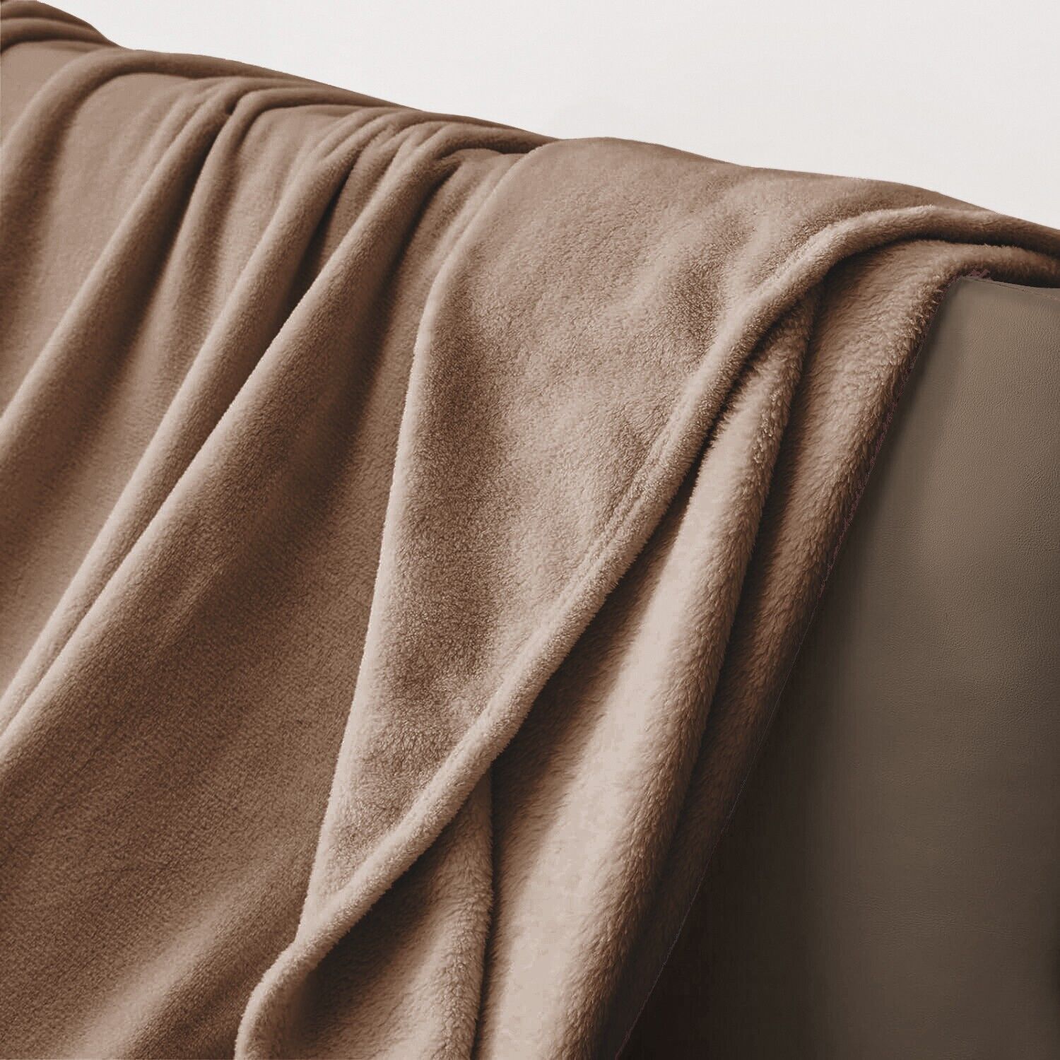 Coperta Plaid 200x220 cm Morbida Vellutata Pile Caldo Soffice Avvolgente Divano Letto Poltrona Beige