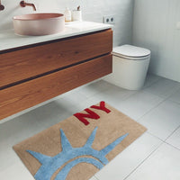 Tappeto Bagno Città Puro Cotone Assorbente 55x90 Cm Camera Scendiletto Morbido New York