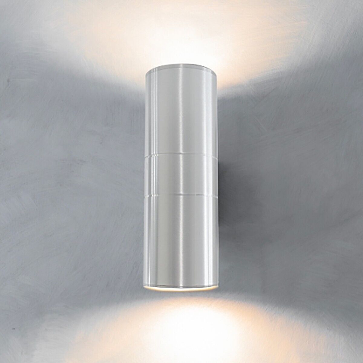 APPLIQUE DA PARETE LED LAMPADA ESTERNO DESIGN MODERNO ALLUMINIO ARGENTO SILVER