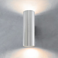 APPLIQUE DA PARETE LED LAMPADA ESTERNO DESIGN MODERNO ALLUMINIO ARGENTO SILVER