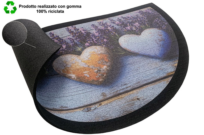 Zerbino Gomma Sostenibile 40X70 Antiscivolo Ingresso Interno Esterno Moderno Semiluna Dis.MH