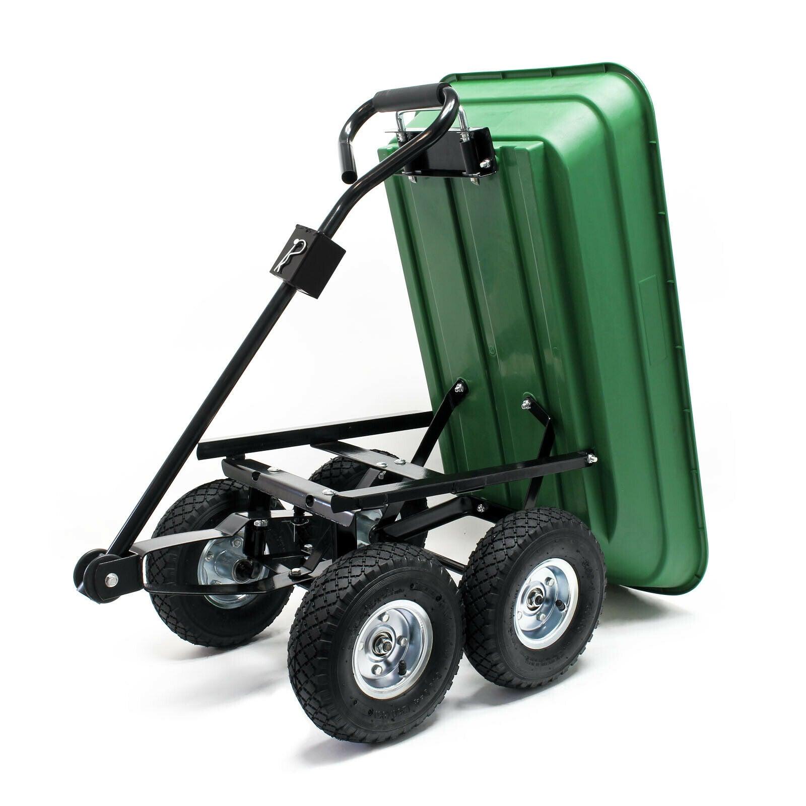 Carrello da giardino manuale capacità 125 litri 350 kg rimorchio ribaltabile carriola 16_0002564