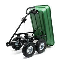 Carrello da giardino manuale capacità 125 litri 350 kg rimorchio ribaltabile carriola 16_0002564
