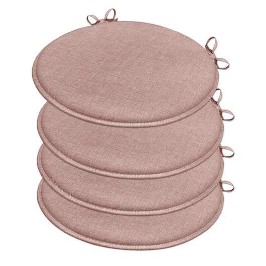 Set 4 Cuscini Sedia Rosso Rotondi Cotone Lavabili Morbidi Coprisedia Tondo Tinta Unita Pastello