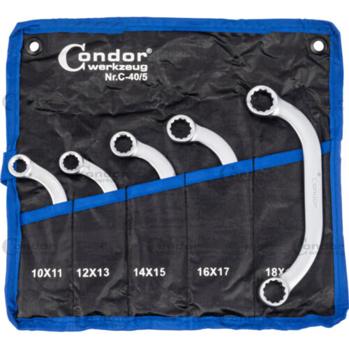 CHIAVI COMBINATE POLIGONALI CURVE DOPPIE A C SET 5pz 10-19mm CONDOR 40/5