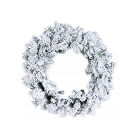 GHIRLANDA PINO VERDE INNEVATA 50CM EFFETTO NEVE CORONA ADDOBBI DI NATALE