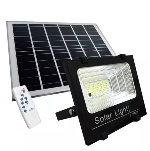 4 X FARO LED 100 Watt SMD Luce Bianca Con PANNELLO SOLARE E SENSORE telecomando