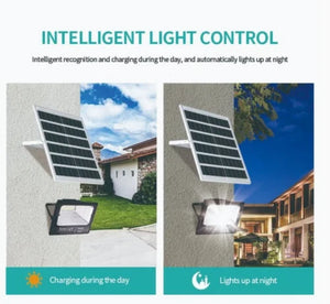 FARO LED con pannello SOLARE 200W luce FREDDA faretto per ESTERNO CASA GIARDINO