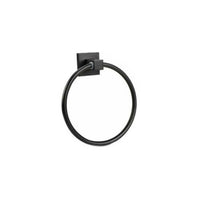 PORTA ASCIUGAMANI BAGNO PARETE ANELLO NERO SUPPORTO ARREDO BAGNO 02096