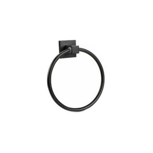 PORTA ASCIUGAMANI BAGNO PARETE ANELLO NERO SUPPORTO ARREDO BAGNO 02096