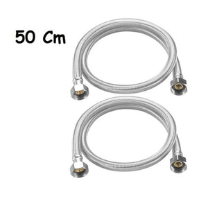 COPPIA TUBO FLESSIBILE 50CM TUBI ACQUA CALDA E FREDDA CALDAIA 1/2X1/2 DGO-172