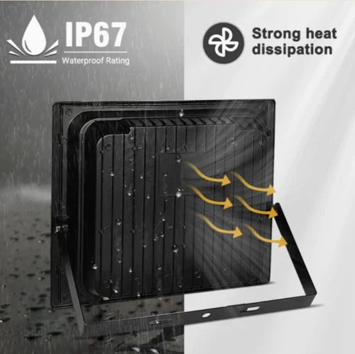 FARO LED con pannello SOLARE 200W luce FREDDA faretto per ESTERNO CASA GIARDINO