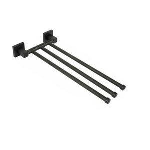 PORTA ASCIUGAMANI 3 ASTE SUPPORTO PER BAGNO DA MURO ASTA CASA NERO 02118