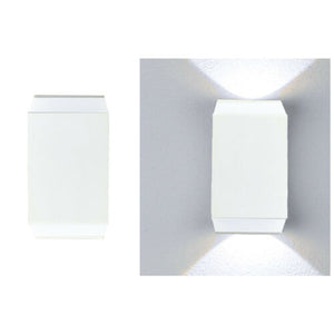 APPLIQUE PARETE LED 6W LAMPADA MURO IP65 MODERNO DOPPIA LUCE FREDDA 6000K