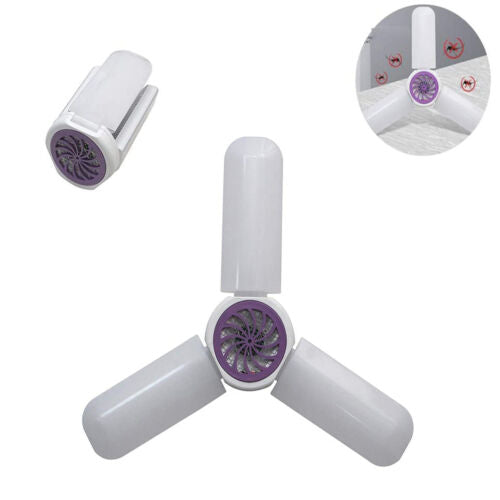 LAMPADA DA SOFFITTO KILLER REPELLENTE ASPIRA ZANZARE 40W LED E27 3 PALE TE-B0327