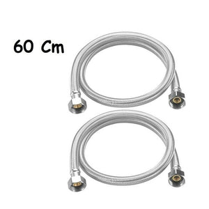 COPPIA TUBO FLESSIBILE 60CM TUBI ACQUA CALDA E FREDDA CALDAIA 1/2X1/2 02074