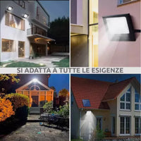 Faro 800W Led Compatto Da Esterno Con Pannello Solare E Controllo Remoto