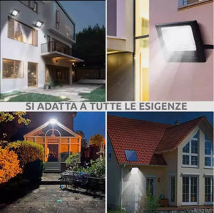 Faro 800W Led Compatto Da Esterno Con Pannello Solare E Controllo Remoto