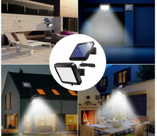 2 PEZZI FARI LED IMPERMEABILE FARETTO ESTERNO CON PANNELLO SOLARE 30W FARI LUCE