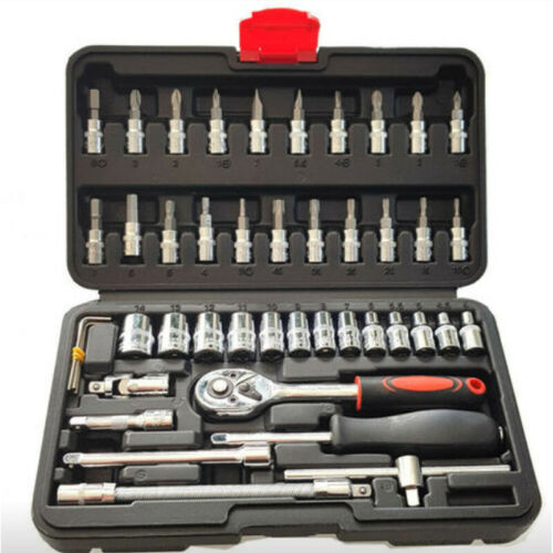 SET 46 PEZZI CHIAVI ATTREZZI BUSSOLA CON TESTA SNODABILE VALIGETTA RIPARA CASA