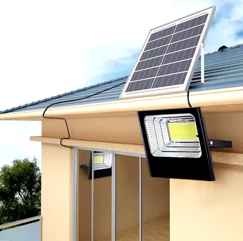 FARO LED con pannello SOLARE 200W luce FREDDA faretto per ESTERNO CASA GIARDINO
