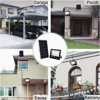 FARO LED con pannello SOLARE 200W luce FREDDA faretto per ESTERNO CASA GIARDINO