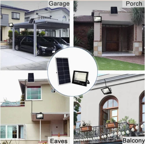 FARO LED con pannello SOLARE 200W luce FREDDA faretto per ESTERNO CASA GIARDINO