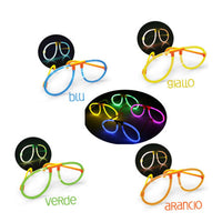 KIT 6 PEZZI OCCHIALI LUMINOSI STARLIGHT PARTY FLUO CONCERTI FESTE FLUORESCENTE