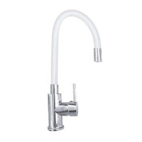 MISCELATORE CANNA ALTA FLESSIBILE RUBINETTO MONOCOMANDO CUCINA BIANCO 1987-2