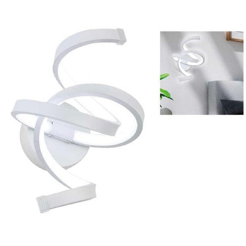 APPLIQUE LAMPADA INTERNO MODERNA PARETE MURO SPIRALE 15W LUCE FREDDA ST-004