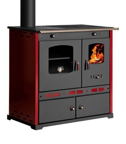 Stufa a legna Perfect Lux Eco con piastra superiore in ghisa uscita sinistra - 7,38 kW