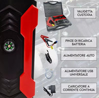 AVVIATORE AUTO CARICABATTERIE 15000 PORTATILE EMERGENZA TORCIA JUMP STARTER