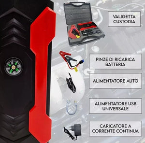 AVVIATORE AUTO CARICABATTERIE 15000 PORTATILE EMERGENZA TORCIA JUMP STARTER