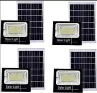 4 X FARO LED 100 Watt SMD Luce Bianca Con PANNELLO SOLARE E SENSORE telecomando