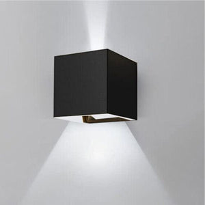 APPLIQUE LED COB LAMPADA PARETE 20W QUADRATO NERO FREDDO INTERNO ESTERNO 18