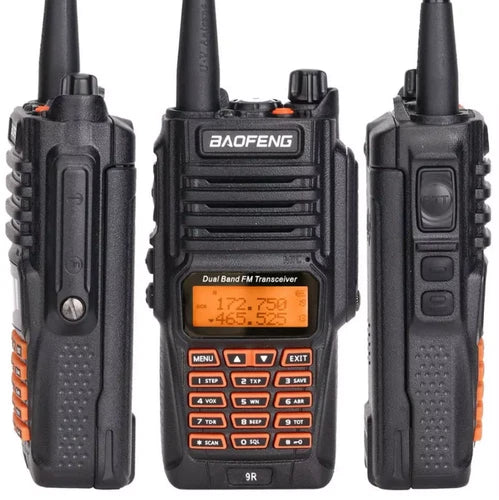 RADIO BAOFENG UV-9R RICETRASMITTENTE UHF VHF IP67 10W COMPLETA DI ACCESSORI