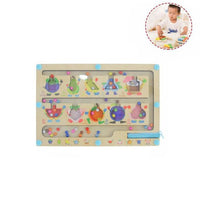 GIOCO EDUCATIVO IN LEGNO SIMBOLI COLORATI LABIRINTO CON PENNA MAGNETICA 07335