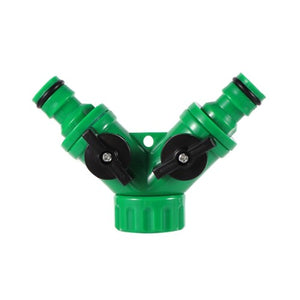 RACCORDO 2 VIE SDOPPIATORE RUBINETTO 3/4" CONNETTORI RAPIDI 1/2" IRRIGAZIONE