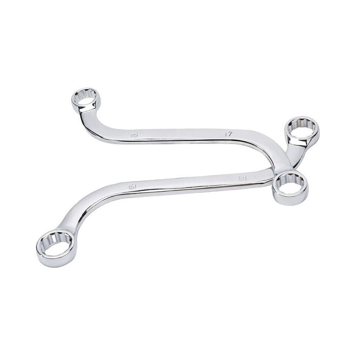 SET 5 CHIAVI DA MECCANICO COMBINATE TIPO S FISSE AUTO ANELLO POLIGONALI 10-19MM