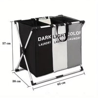 CESTO 3 CONTENITORI PORTA BIANCHERIA PANNI SPORCHI CONTENITORE BAGNO LAVANDERIA