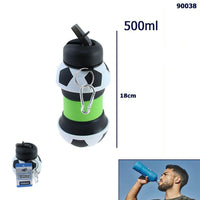 BORRACCIA SPORTIVA BOTTIGLIA 500ML PALESTRA PIEGHEVOLE PALLONE CALCIO 90038