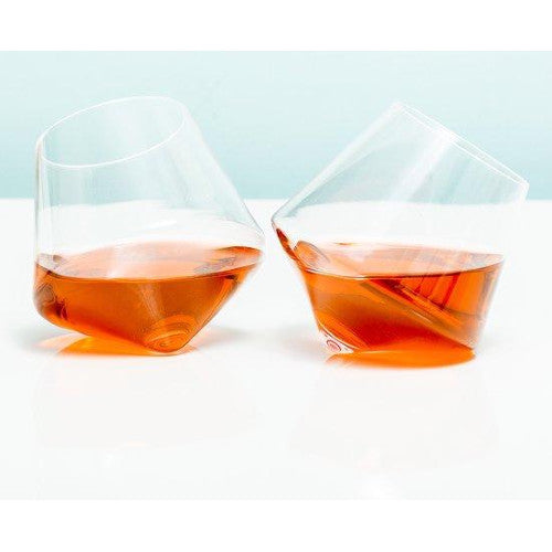 Set due bicchieri in vetro rolling whiskey